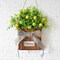 Yellow Lemon Summer Wreath – Artificial Spring & Summer Door Hanger with Green Leaves, Farmhouse-Style Basket Wreath for Front Door, Wall, and All-Season Home Décor